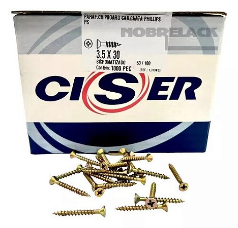 Parafuso 3,5 X 30  Chipboard Para Madeira C/1000