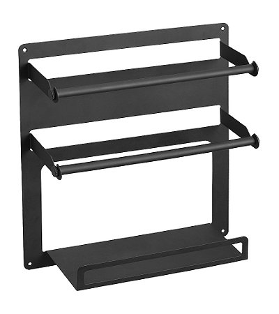 DISPENSER ORGANIZE PARA ROLOS E  CONDIMENTOS PRETO  350X380X105 6457-MASUTTI COPAT