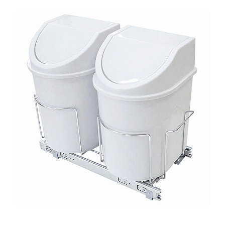 LIXEIRA  ECO 24L CR C/TRILHO 8718- 250X420X505 JOMER