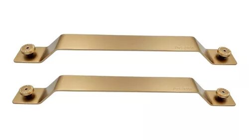Puxador Para Porta Nord Duplo Dourado  Zen 30 Cm