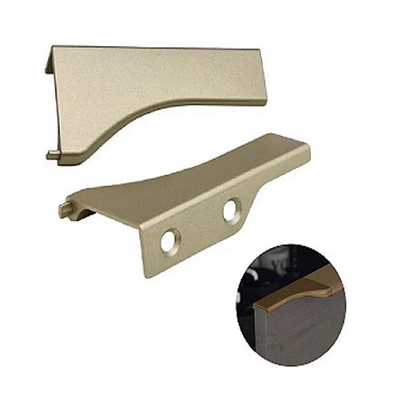 TAMPA PARA PUXADOR FACETATO CHAMPAGNE claro 1001 15MM PE 183 S7020 (PAR) ROMETAL