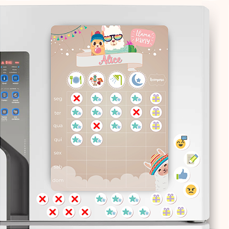 Quadro de Incentivo Magnético Personalizado - Lhama