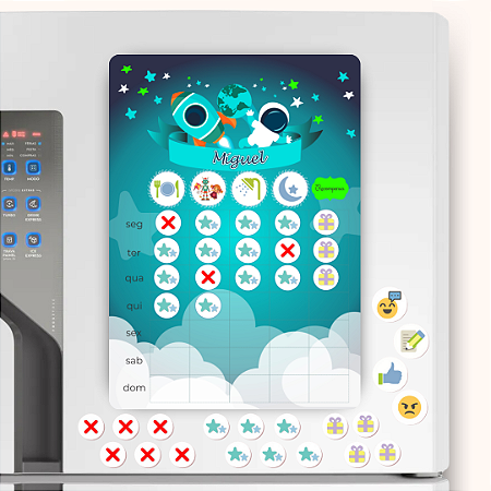 Quadro de Incentivo Magnético Personalizado - Astronauta