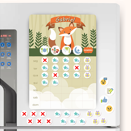 Quadro de Incentivo Magnético Personalizado - Raposa