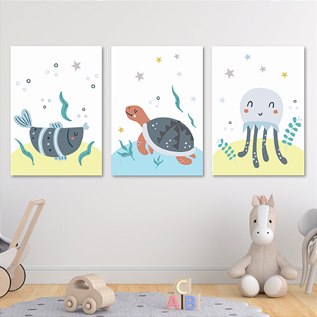 Plaquinhas Decorativas - Fundo do Mar 01