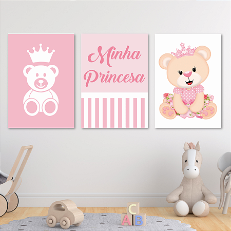 Plaquinhas Decorativas - Ursinha Princesa