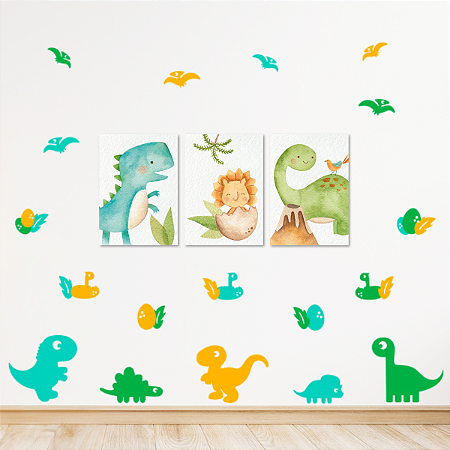 Kit Plaquinhas + Adesivos - Baby Dinos 01