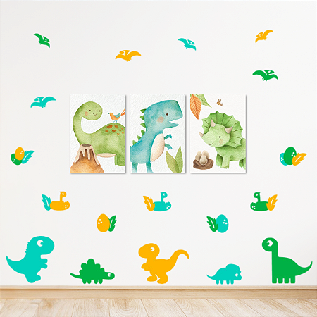 Kit Plaquinhas + Adesivos - Baby Dinos 02