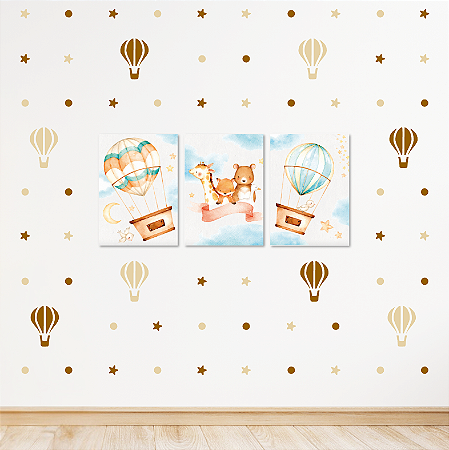 Kit Plaquinhas + Adesivos - Balão