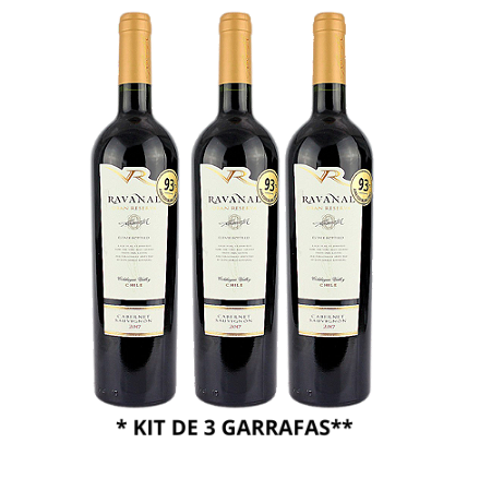 KIT C/3 GARRAFAS - RAVANAL GRAN RESERVA CABERNET 750 ML
