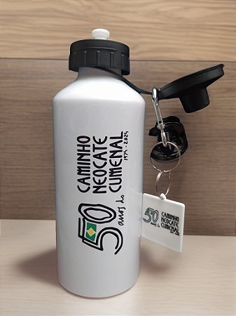 Squeeze 600ml c/ duas Tampas Cor Branca - 50 anos Caminho Neocatecumenal