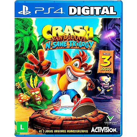 Crash Bandicoot N. Sane Trilogy - Ps4 - Mídia Digital