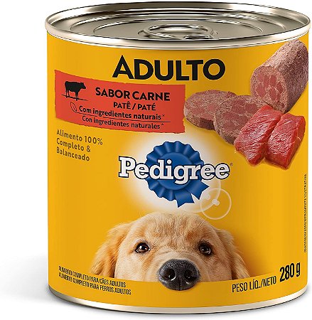 Ração Úmida Para Cachorros Pedigree Lata Patê De Carne Adultos 280G