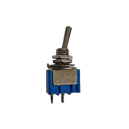 Chave Alavanca Metálica MTS-1 6A 125Vac 3A 250Vac 2 Terminais Azul