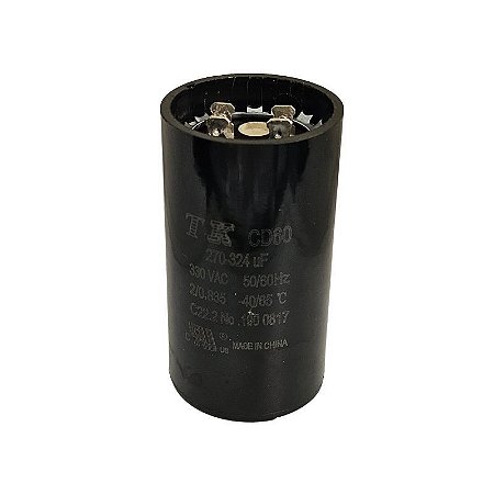 Capacitor Partida 270-324uF x 330Vac 50/60Hz Plástico Faston CD60 TK