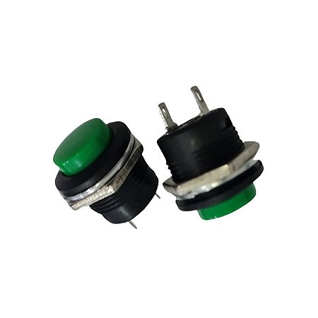 Chave Botão R13-507 Verde 2Terminais Sem Trava
