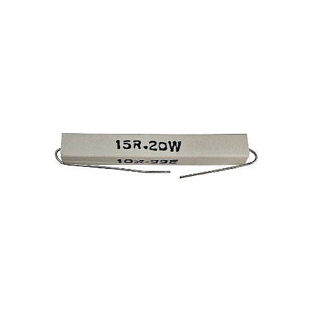 Resistor 15R 20W 10% Axial Porcelana