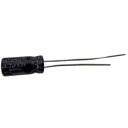 Capacitor Eletrolítico 4,7uF x 63V RD 85º Hitano