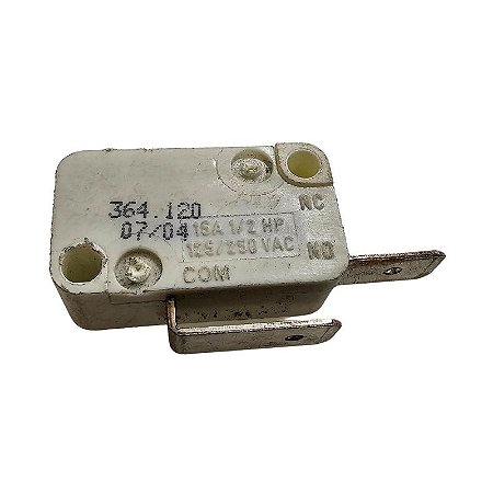 Chave Micro Switch 15A 1/2HP 125/250Vac Vabsco Sem Haste Branca