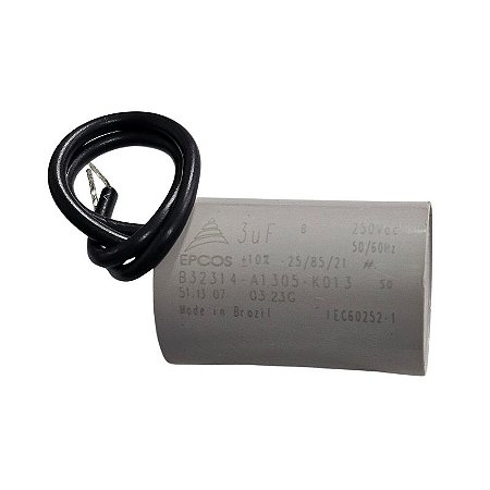Capacitor Polipropileno 3uF x 250Vac 50/60Hz Plástico Fio Epcos