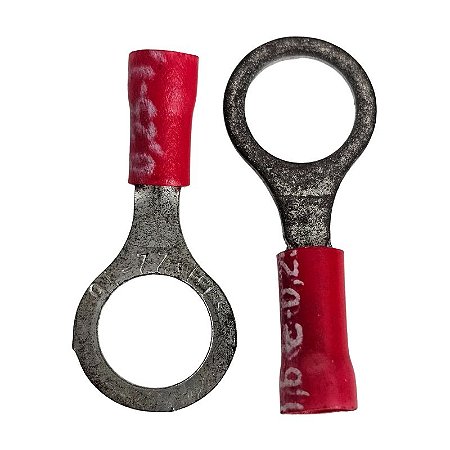 Terminal Olhal 0,25-1,6 22-16AWG Isolado Vermelho