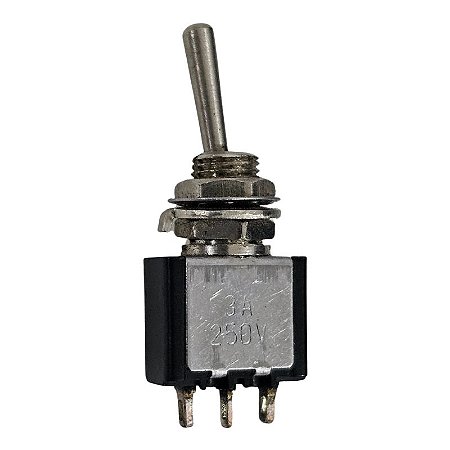 Chave Alavanca Metálica ON OFF 3A 250V 3 Terminais BBS