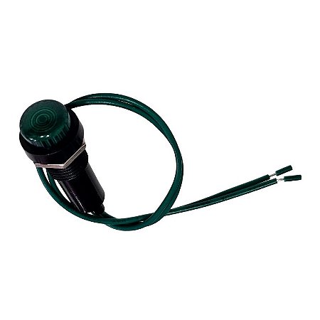 Sinaleiro Olho de Boi XD8-2 12V Verde Com Fio