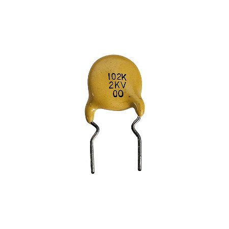 Capacitor Cerâmico 1K x 2KV = 102K 2KV Amarelo