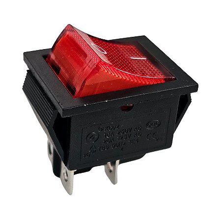 Chave Gangorra KCD4-201N Vermelha 4 Terminais 15A 250V 20A 125V (Veio KCD2)