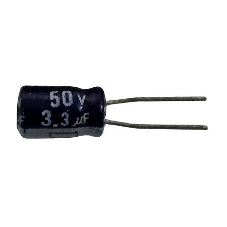 Capacitor Eletrolitico 3,3uf x 50V RD 85° Mini Preto