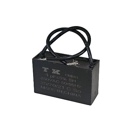 Capacitor Polipropileno 4uF x 450Vac 50/60Hz Fio CBB-61 TK