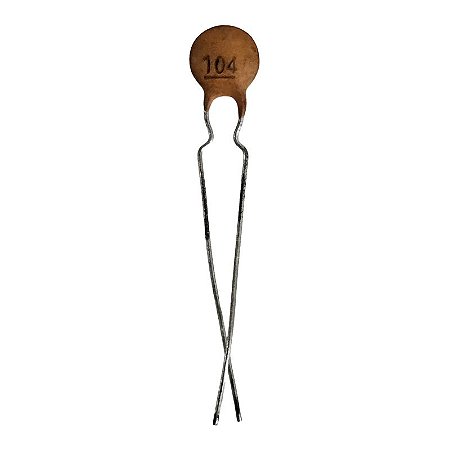 Capacitor Cerâmico 100K x 50V = 104 Terminal Longo