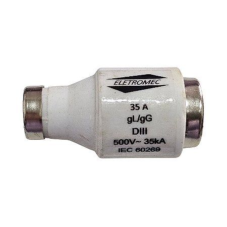 Fusível 35A 500V 35kA Diazed gL/gG DIII Retardado Eletromec
