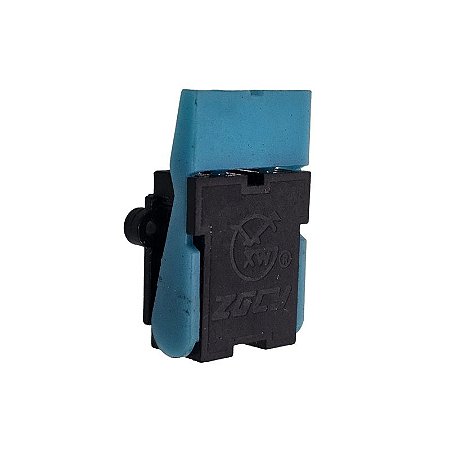 Chave Mini Botão Preto Com Alavanca Azul 6 Terminais ZGCY