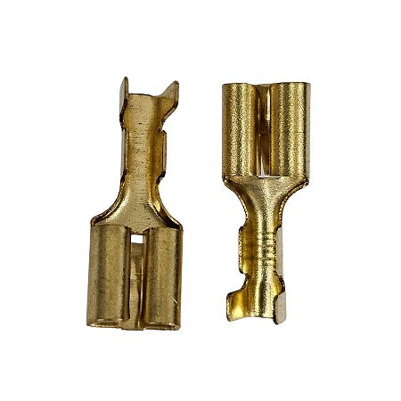 Terminal Faston Fêmea DJ-623-A6,3A-C Para Bateria 12V 7A Sem Isolação