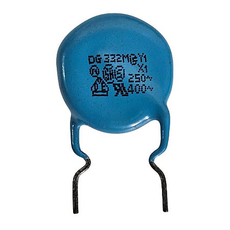Capacitor Cerâmico 3K3 x 250V DG332M X1 Azul