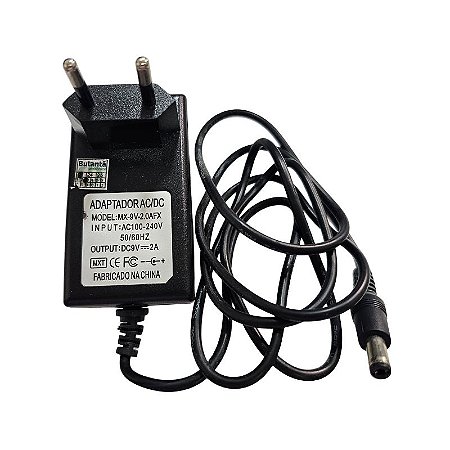 Fonte de Alimentação 2A 9V MX-9V-2.0AFX Plug P4 Mxt