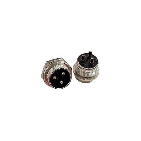 Conector Mike 3 Vias Macho Para Painel