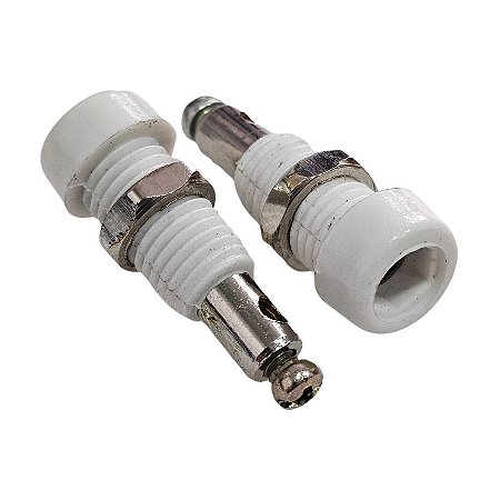 Borne 257P Branco Para Pino Banana 4MM