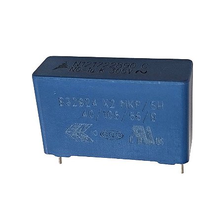 Capacitor Poliéster 1uF x 305V = 1u K 305V Epcos B32924 X2