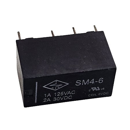 Rele SM4-6 1A 125Vac 2A 30Vdc 8 Terminais