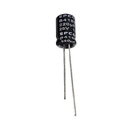 Capacitor Eletrolítico 220uF x 25V RD 105º Epcos