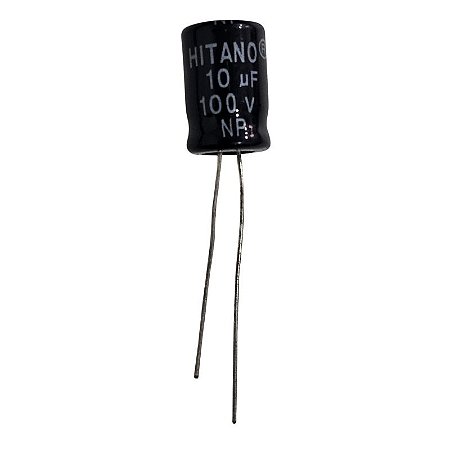 Capacitor Eletrolítico 10uF x 100V RD 105º NP Hitano