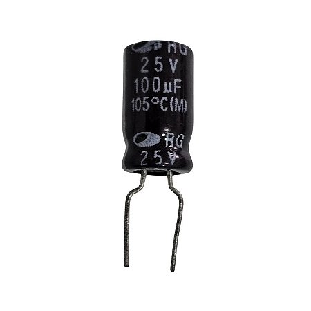 Capacitor Eletrolítico 100uF x 25V RD 105° Rg