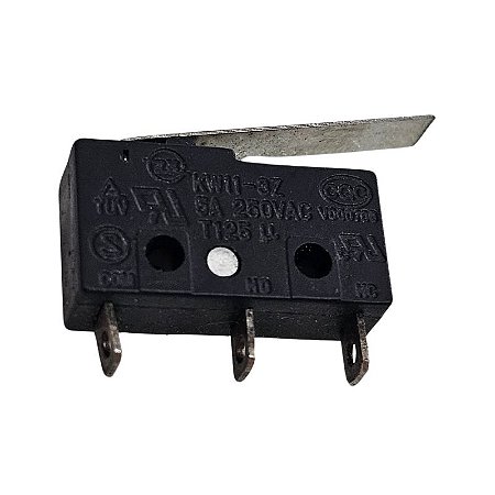 Chave Micro Switch KW11-3Z 5A 250V 3 Terminais T125 Preta