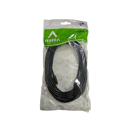 Cabo Optico Toslink 5M Preto Tebera