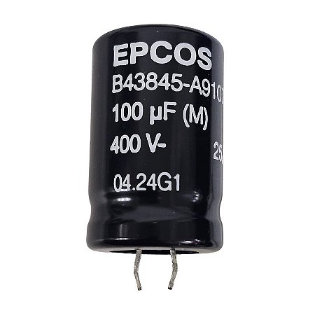 Capacitor Eletrolítico 100uF x 400V RD 85º Snapin Epcos 22DX35A B43845-A9107-M