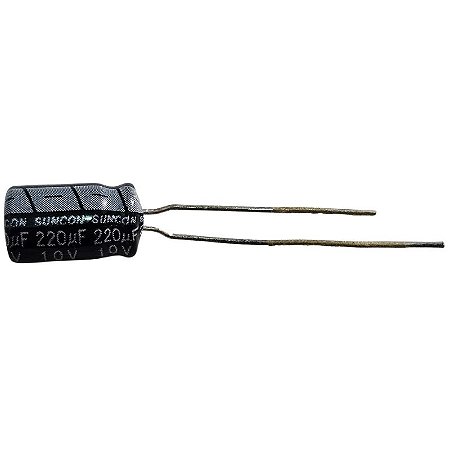 Capacitor Eletrolítico 220uF x 10V RD 85º Suncon
