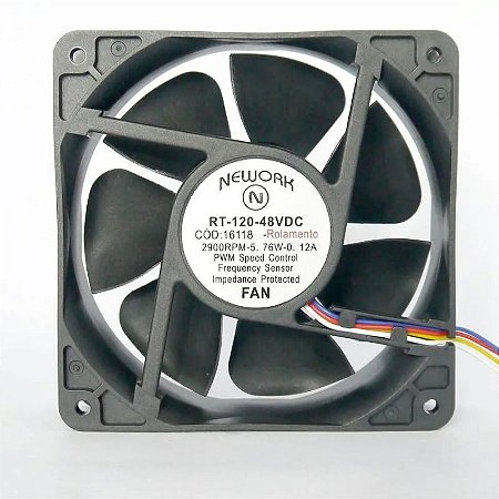 Cooler 12x12x38MM x 48V Com Rolamento RT-120-48Vdc 4 Fios 16.118