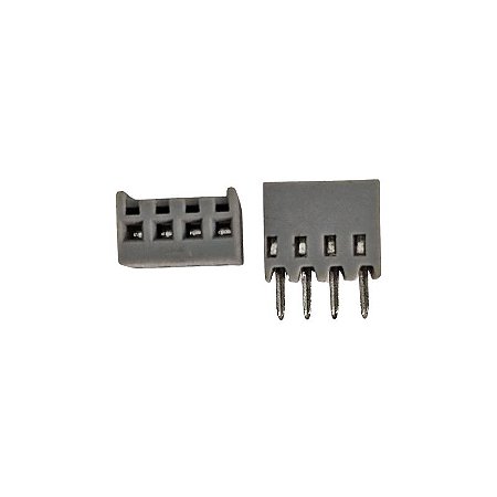 Conector KK 2,54MM Fêmea 4 Vias 180º Cinza